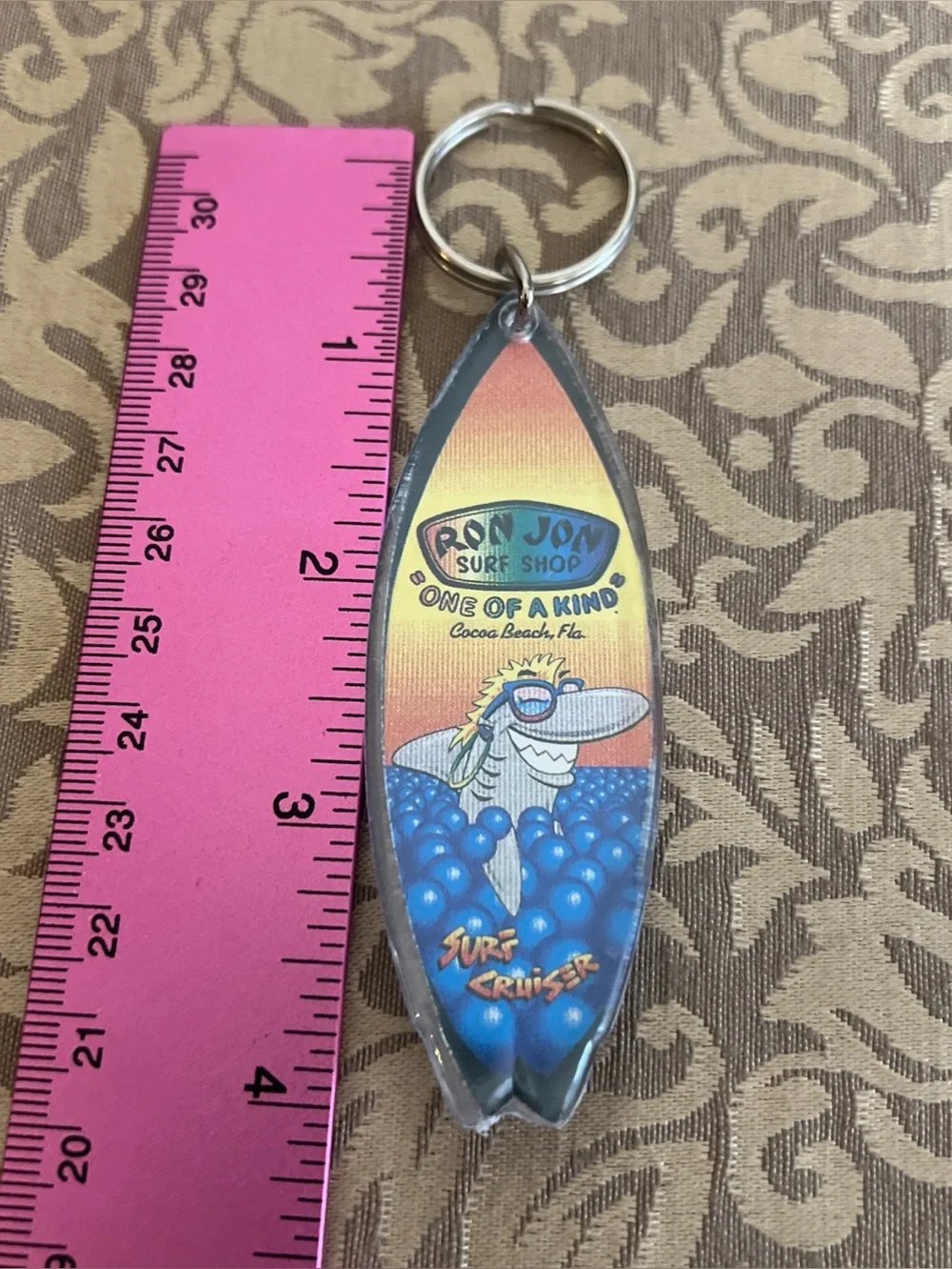 Vintage Ron Jon Surf Shop Cocoa Beach Florida Surfboard Keyring Keychain